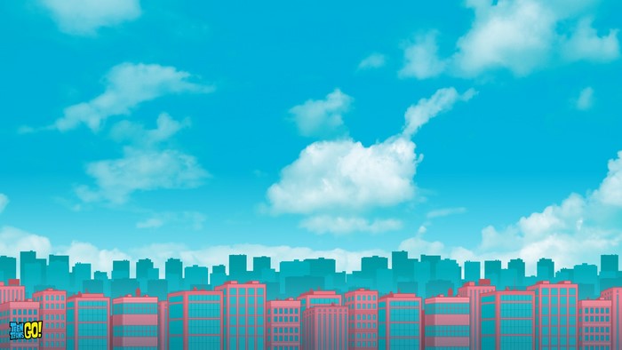 Teen Titans Go! Cityscape with Clouds