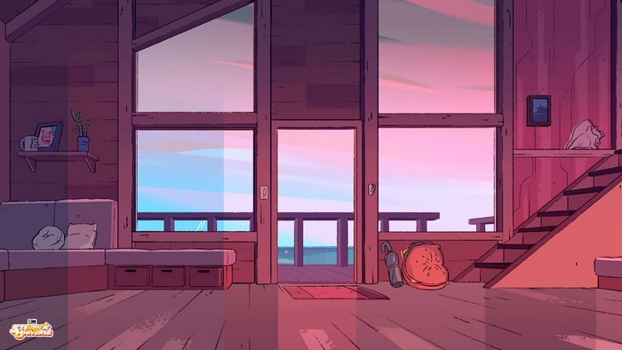 Steven Universe interior with sunset view