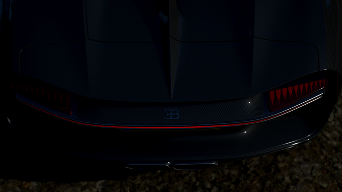 Bugatti Chiron rear lights and logo