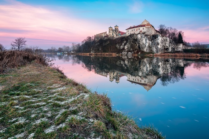 Benedictine Abbey in Tyniec, Poland at Sunrise