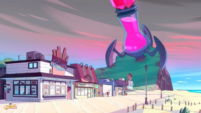 Steven Universe Beach City Boardwalk with Giant Robot