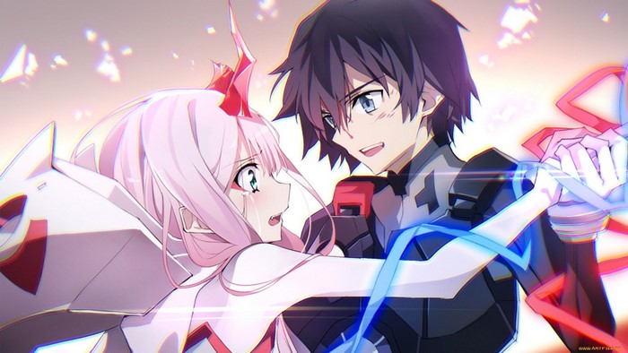Zero Two and Hiro from Darling in the FranXX