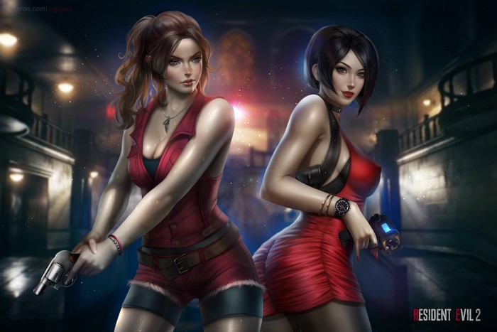Claire Redfield and Ada Wong from Resident Evil 2