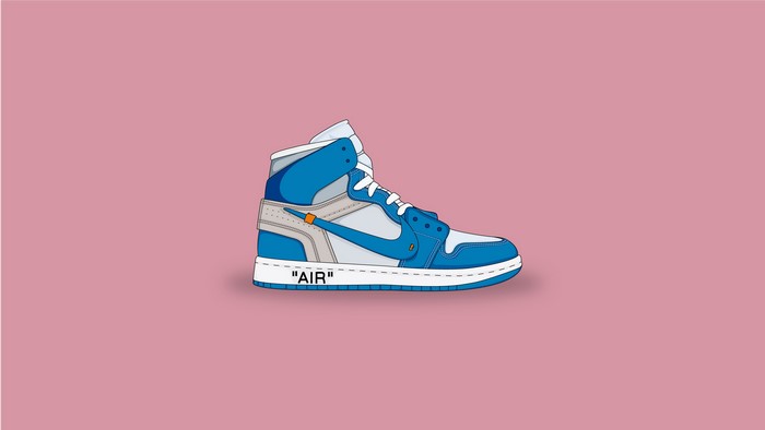 Blue and white Nike Air Jordan 1 illustration