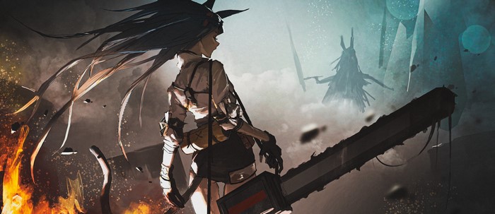 4K anime girl with chainsaw from Arknights