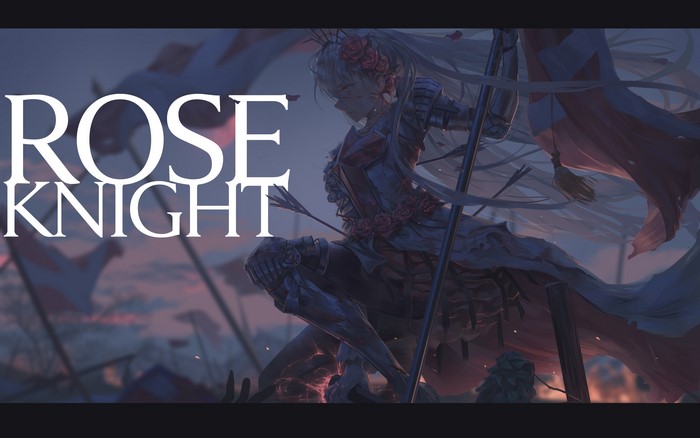 Rose Knight anime character in armor with roses