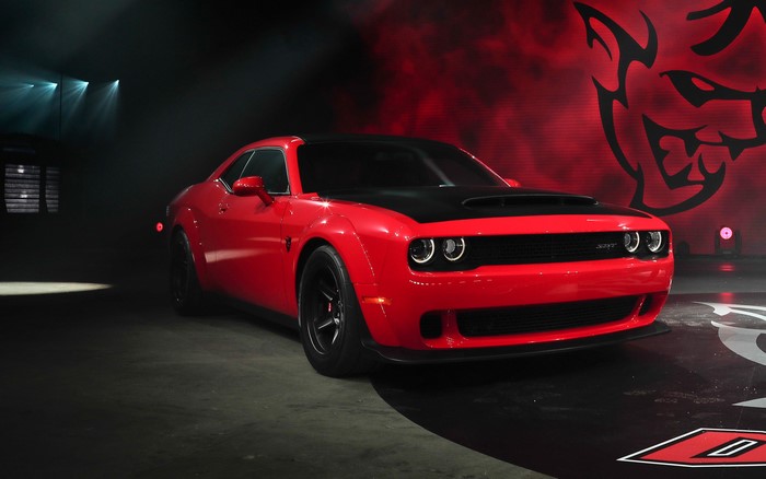 Red Dodge Challenger SRT Demon Sports Car
