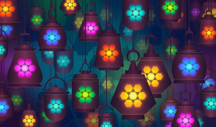 Abstract colorful lanterns digital art