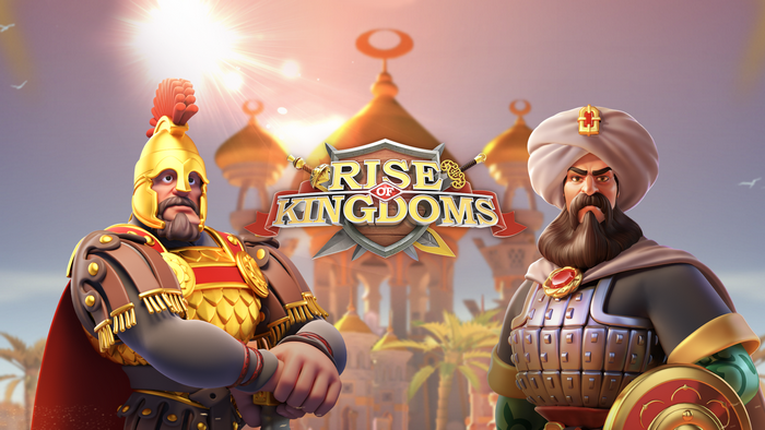 Rise of Kingdoms characters in front of a palace