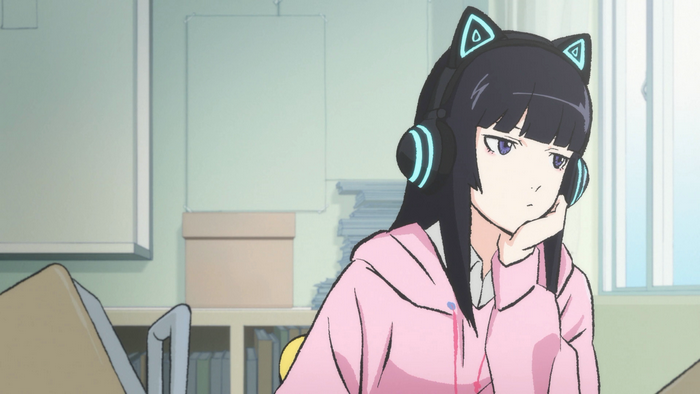 Haruko Haruhara from FLCL Progressive wearing headphones
