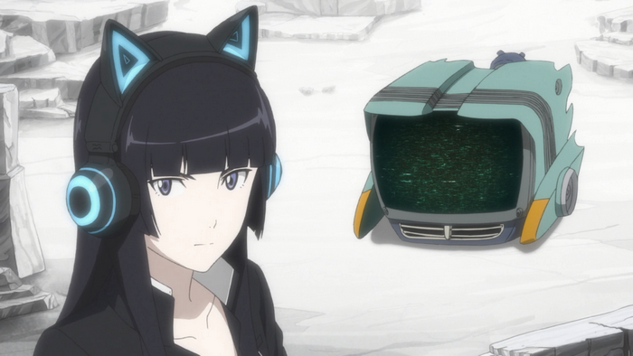 Haruko Haruhara from FLCL Progressive with a robot