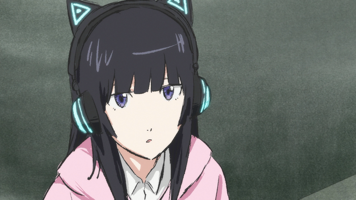 Haruko Haruhara from FLCL Progressive wearing headphones