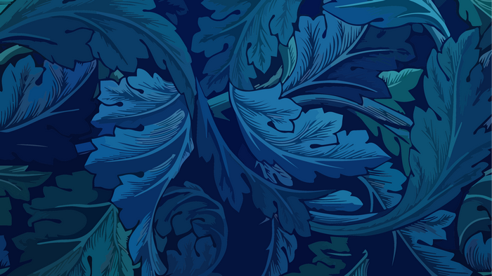 Blue leaves pattern artwork
