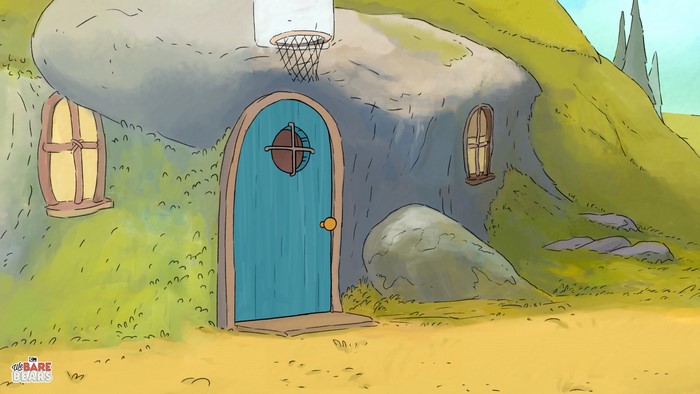 We Bare Bears house with basketball hoop