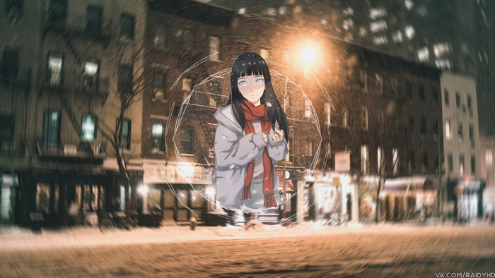 4K Hyuuga Hinata from Naruto in snow