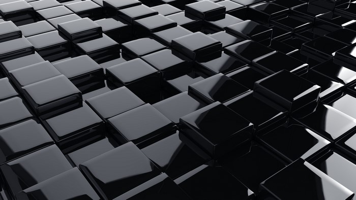 4K 3D Abstract Black Cubes Render