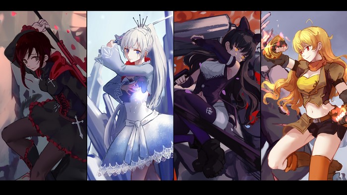 RWBY Team: Ruby Rose, Weiss Schnee, Blake Belladonna, Yang Xiao Long