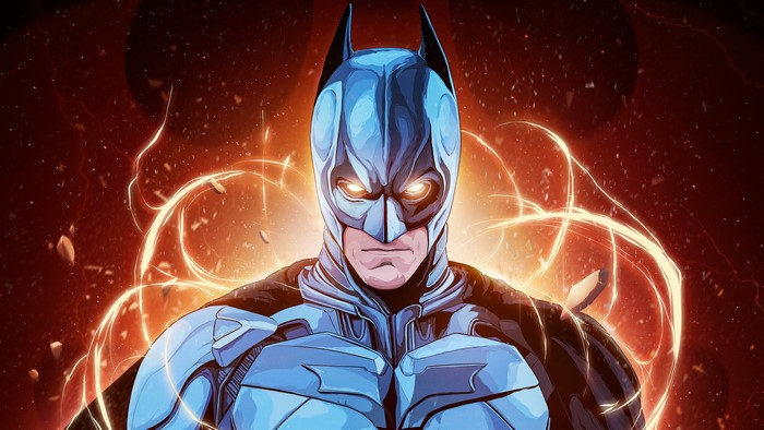 4K Batman artwork with glowing eyes