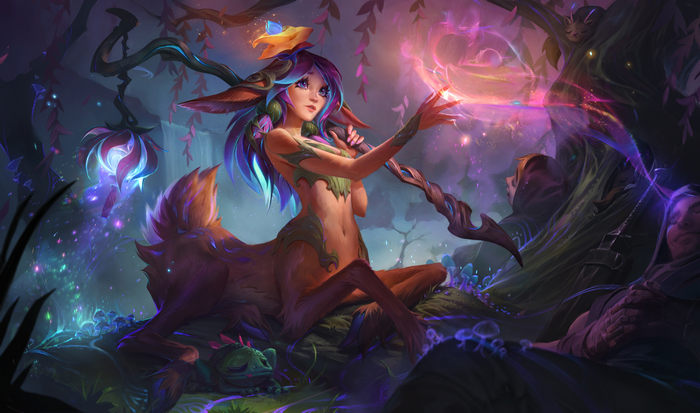 Lillia from League of Legends in a magical forest