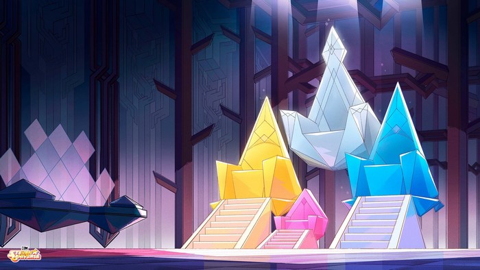 Steven Universe throne room with crystal thrones
