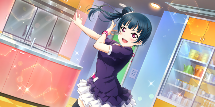 Yoshiko Tsushima from Love Live! Sunshine!! in a kitchen