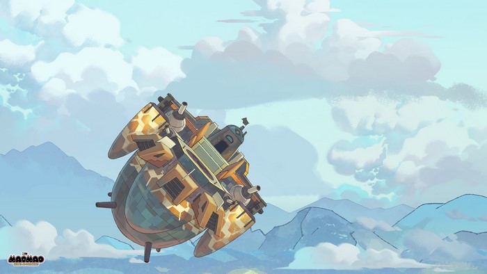 Mao Mao: Heroes of Pure Heart airship flying over mountains