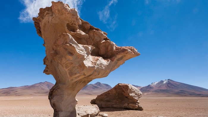 Unique Rock Formation in Bolivia's Desert Landscape