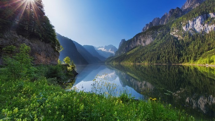 Gosausee lake with Dachstein mountains in Austria