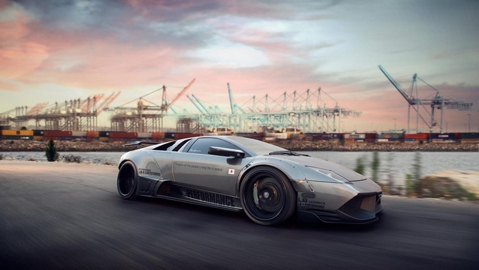Lamborghini Murcielago by Liberty Walk at Harbor