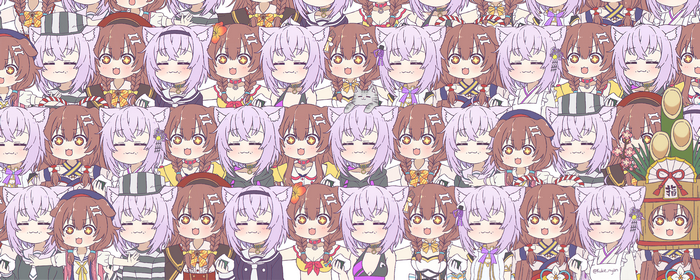Inugami Korone and Nekomata Okayu from Hololive