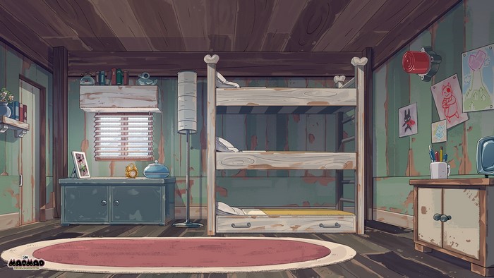 Mao Mao room interior with bunk beds