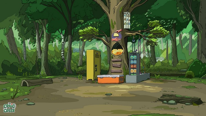 Craig of the Creek forest scene with treehouse elements