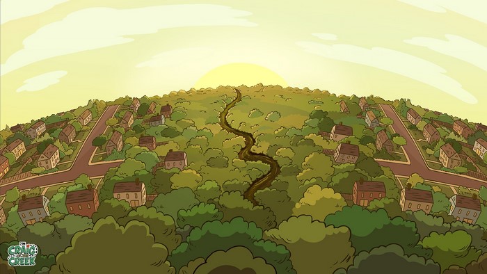 Craig of the Creek suburban landscape with winding road