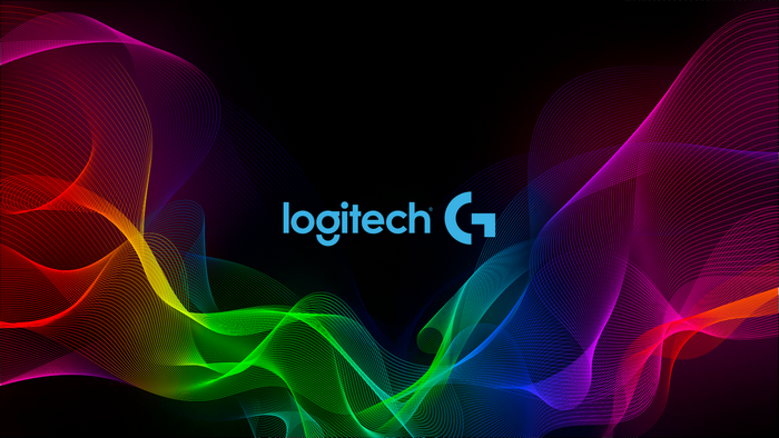 Logitech G logo with colorful abstract waves