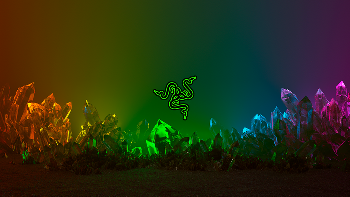 Razer logo with colorful crystals