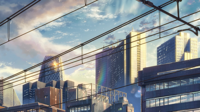 The Garden of Words Anime Cityscape
