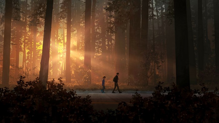 Sean and Daniel Diaz from Life is Strange 2 walking in a forest