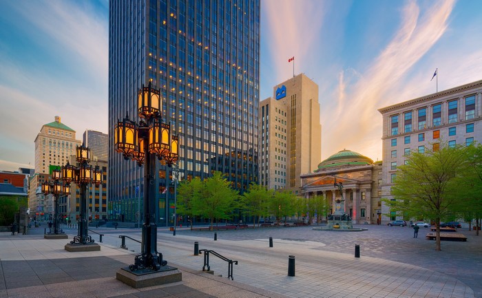 Montreal Cityscape with Old and New Architecture
