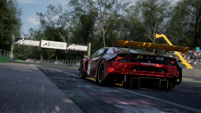 Assetto Corsa Competizione Lamborghini race car on track
