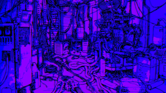 Artwork from Serial Experiments Lain, cyberpunk