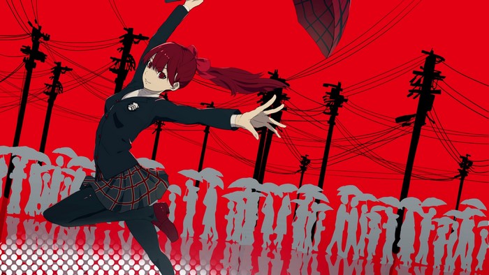Kasumi Yoshizawa from Persona 5 with umbrellas