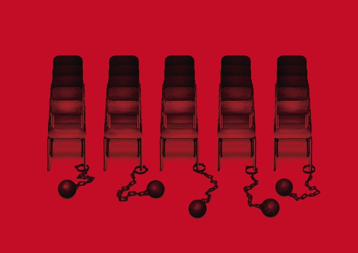 Chairs with ankle cuffs from Persona 5