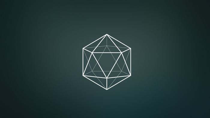 Geometric Icosahedron Wireframe on Dark Background
