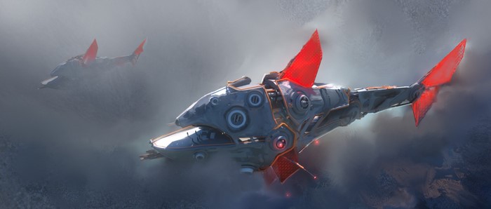 Leon Tukker's Barracuda-like Aircraft in Fog