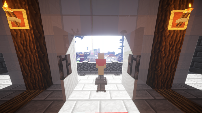 Minecraft RPG scene with a character