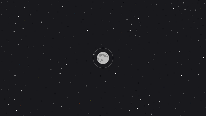 Moon and Spaceship in Cosmos