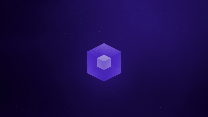 Purple Cube in a Starry Cosmos