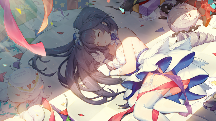 Bronya Zaychik and Raiden Mei from Honkai Impact 3rd sleeping