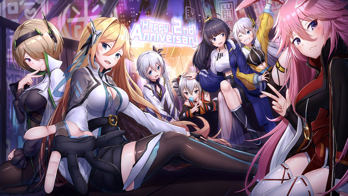 Honkai Impact 3rd characters celebrating 2nd Anniversary