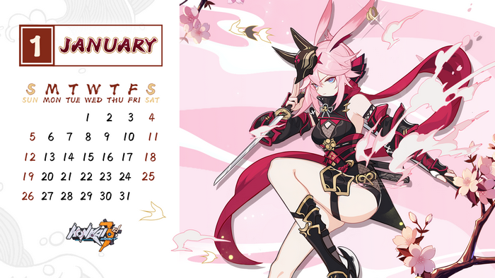 Yae Sakura from Honkai Impact 3rd Calendar